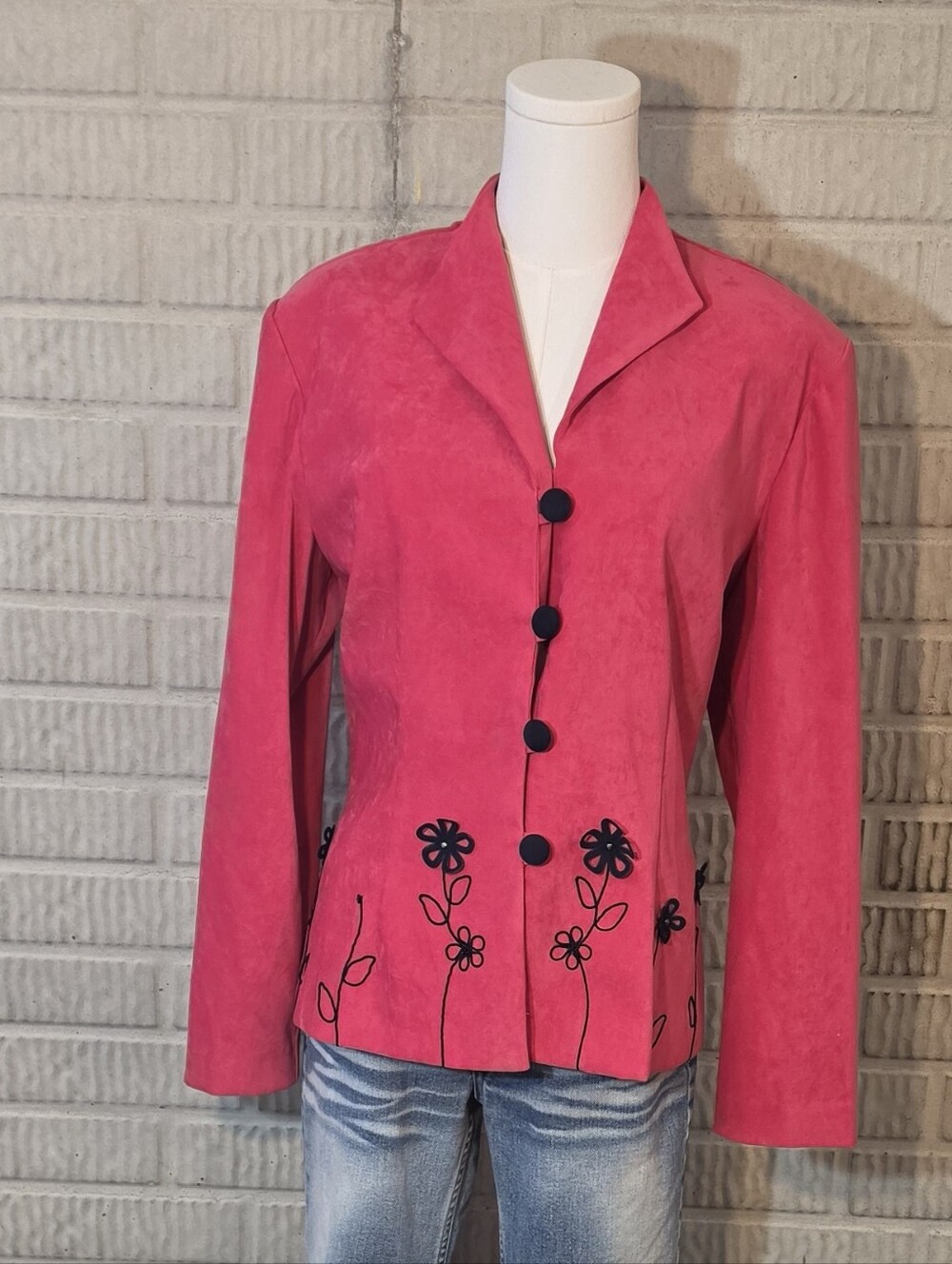 Vintage Leslie Fay Pink Floral Blazer